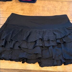 Lucky in Love Black Ruffled Mini Skirt